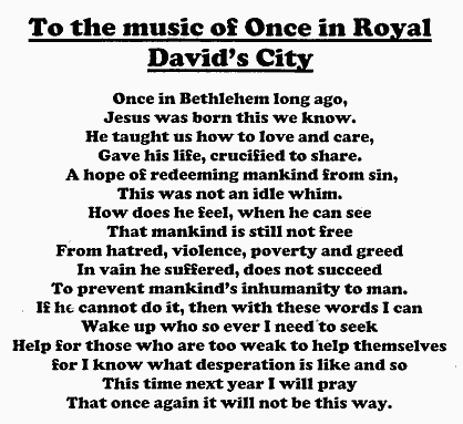 To the music of Once in Royal David's City